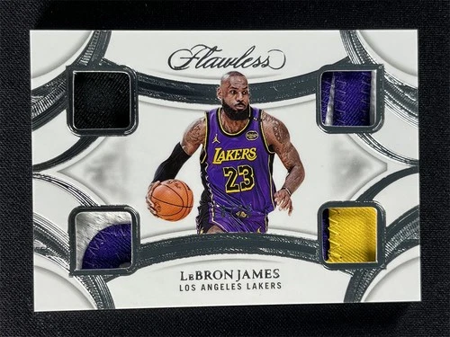 2024-25 Panini Flawless LeBron James #QP-LBJ Quad Jerseys Patches Lakers /25