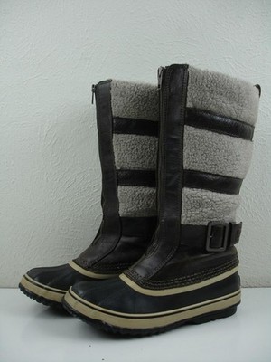 Womens 9 M Sorel Helen of Tundra II Leather Sherpa Winter Boots NL1586-319 Brown