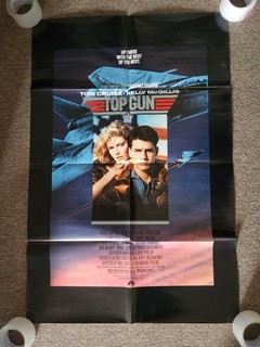 1986 Top Gun Original One Sheet Movie Poster 27x41" Tom Cruise Kelly McGillis