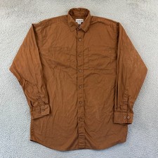 Carhartt Shirt Mens Medium Brown Long Sleeve Button Up Casual Pockets Workwear