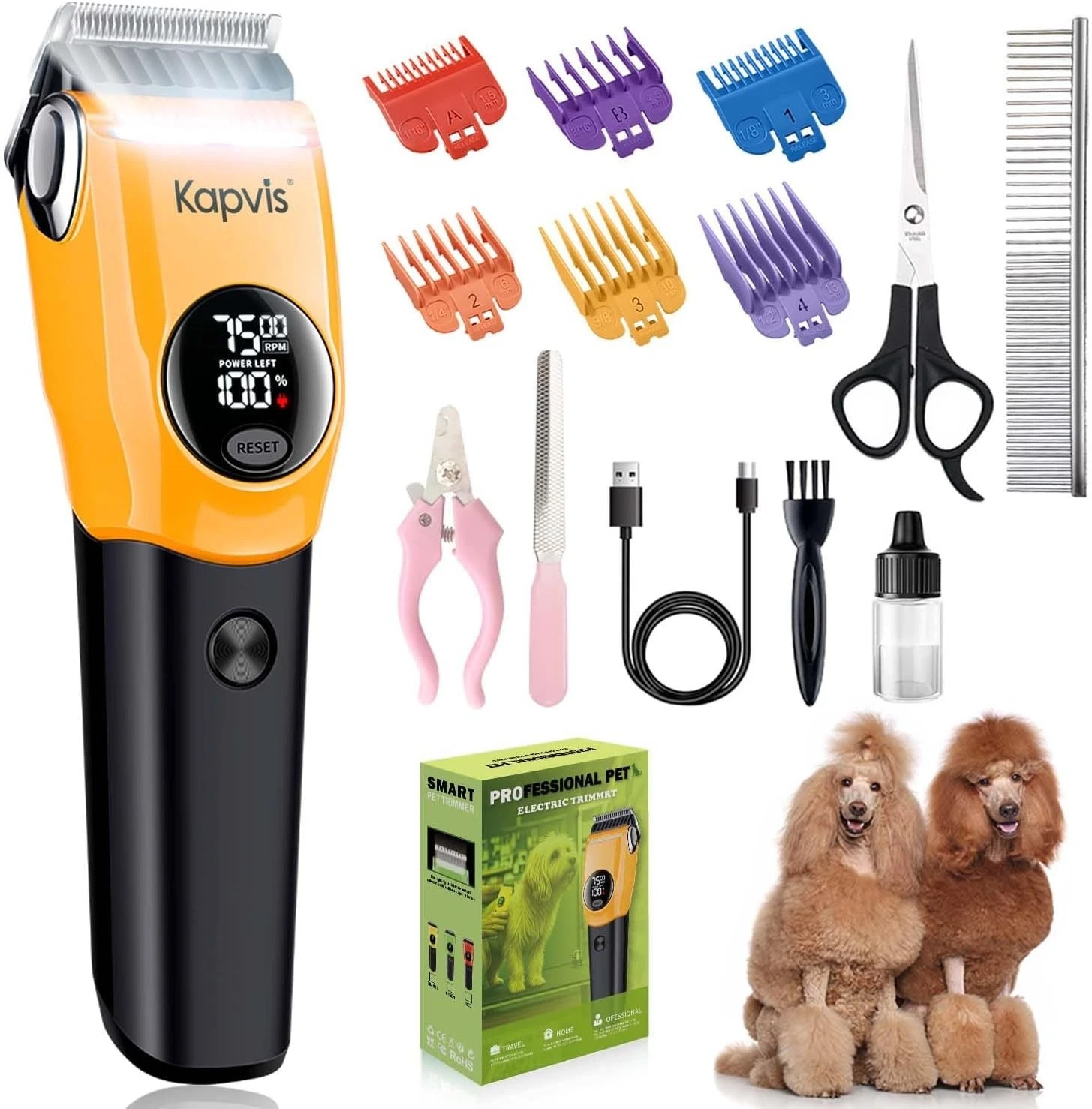 Maquina Para Cortar Pelo Perro Mascota Afeitar Corte De Cabello Pet Clipper Set