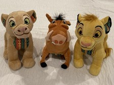 Disney Simba Nala Pumbaa The Lion King 30th Plush Set of 3 Preowned