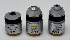 OLYMPUS Microscope Objective Lens Set A4, A10PL, A20PL - Free Domestic Shipping