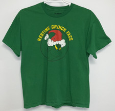 Resting Grinch Face Short Sleeve T-Shirt Men's Extra Large Green
