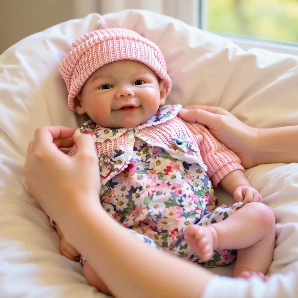 Bambola Reborn Neonato Corpo Intero in Silicone Bocca Aperta Snodabile Pelle 3D - Immagine 2 di 4