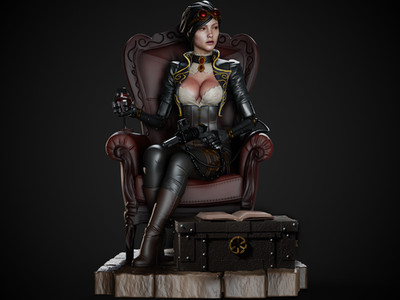 Lady Mechanika - Fan Art - 3D Druck Modellbausatz - Maßstab 1:6
