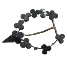 Glass Buckle Black Victorian Antique As Is