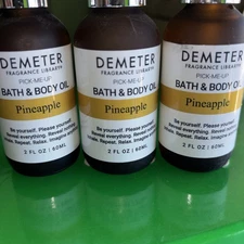 Lot Of 3 Demeter Fragrance Pick Me Up  Bath & Body Oil new 2 fl oz Pineapple