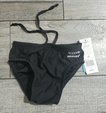Speedo Boy's Swimsuit Brief Endurance Solid Youth Sz 22 Black