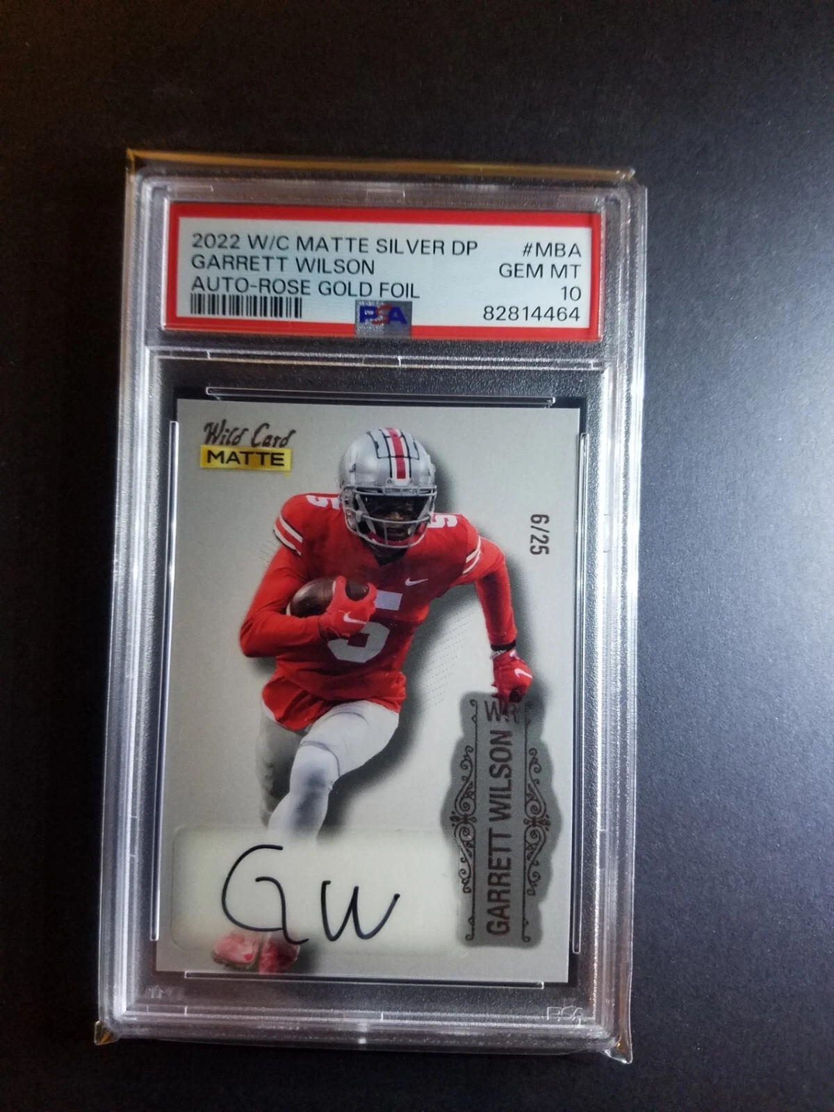 Garrett Wilson Wild Card Matte Silver Draft Picks Autographs #MBA Rose Gold Foil