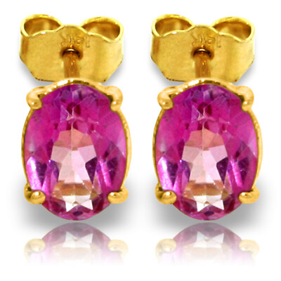 Ohrringe 1,8 ctw 14 Karat massiv Gold Falling In Love Again rosa Topas