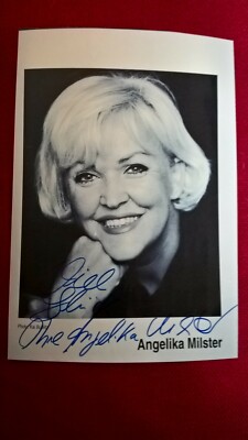 Original Angelika Milster Autograph, B/W Photo, Large 30x20.3 Inches