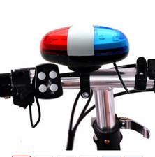Bicycle Accessories 6 LED 4 Tone Sounds Bicycles Bell Police Light Electronic