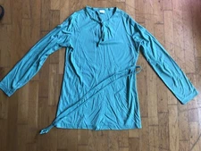 Long Sleeve 1970s Sears Simple Pullover Seafoam Basic Layering Shirt 70s VTG