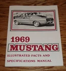 1969 Ford Mustang Illustrated Facts and Specifications Manual Brochure 69