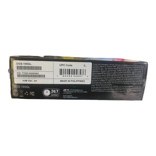D-Link 5-Port Gigabit Desktop Switch (dgs) (105GL) Brand New In Box - Picture 4 of 4