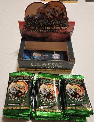 mtg 6th edition booster box MTG: 6TH EDITION Booster Pack box w/36 Booster Pack wrappers; NO CARDS,  1999