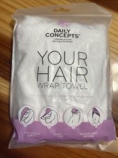 Daily Concepts Your Hair Wrap Towel Quick Drying Vegan One Size White New