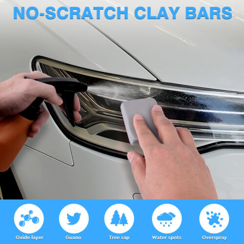 Car Clay Bar 8 Pack & Cleaning Towels, Premium Grade No Scratch Magic Clay Bars - Picture 10 of 10