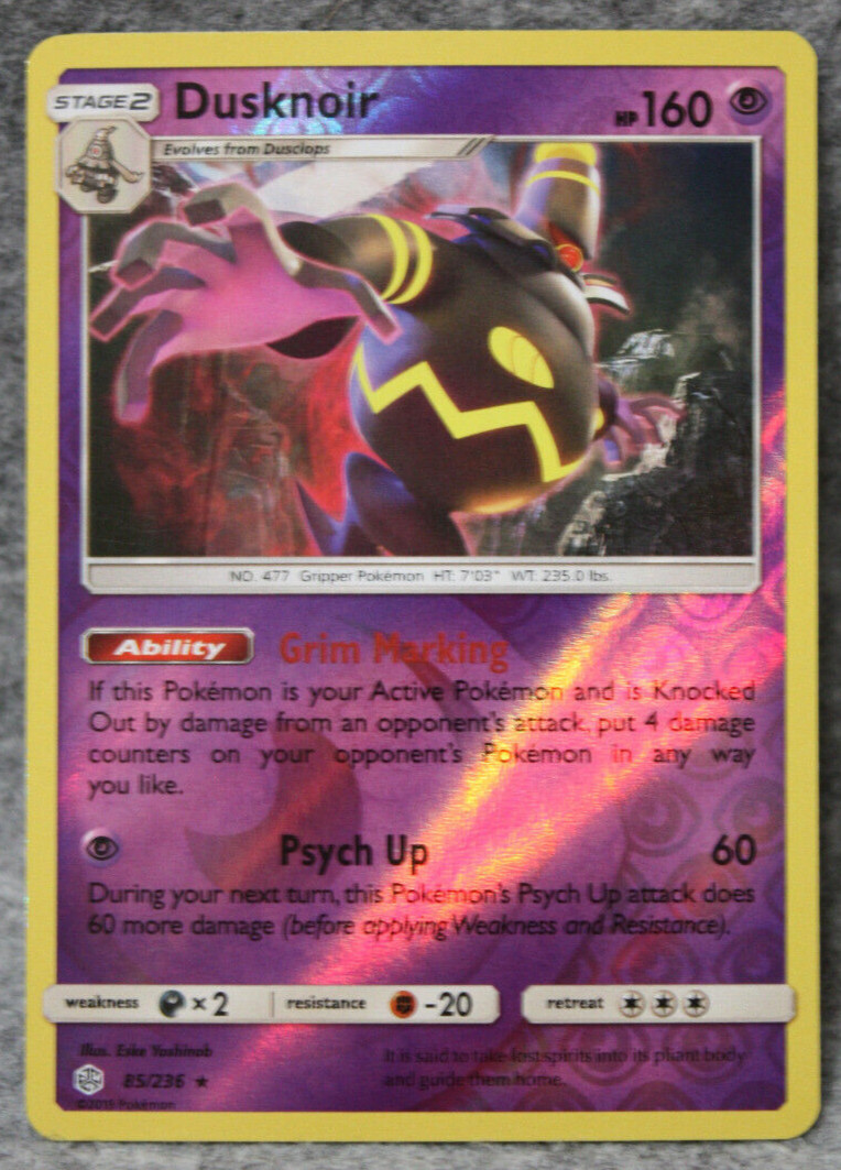 Dusknoir 85/236 Reverse Holo Cosmic Eclipse Foil Pokemon Card