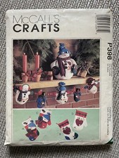 McCall's P398 Snowmen  Mittens Centerpiece, Stocking, Garland  9444