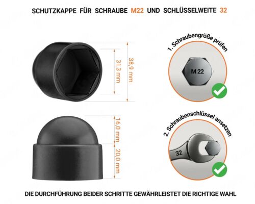 Schutzkappen für Schrauben Sechskantschrauben Abdeckkappen Kunststoff Kappen - Bild 16 von 19