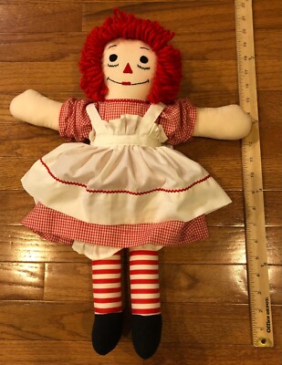 Vintage Raggedy Ann Doll~ ''I Love You Heart'' 20'' Long Embroidered Face Apron