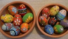 Hand-painted wooden Easter Eggs Egg Decorations Set Gift no plastic chocolate