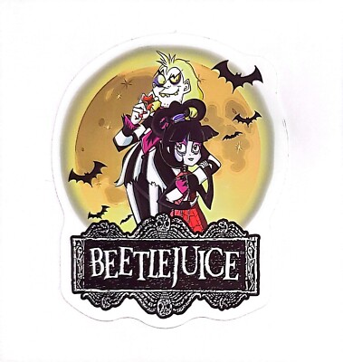 Beetlejuice Animated Cartoon Keaton Burton Davis Baldwin Water Resistant Sticker