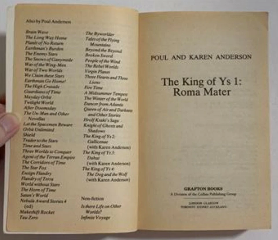 Roma Mater : The King of YS #1 paperback by Poul & Karen Anderson ~ Grafton 1989 - image 4 of 4
