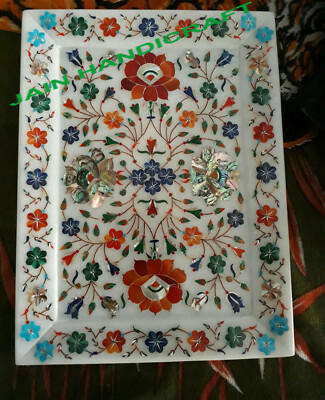 9''X12'' Marble tray plate Marquetry Mosaic Inlay Semi Precious Handmade Art k6