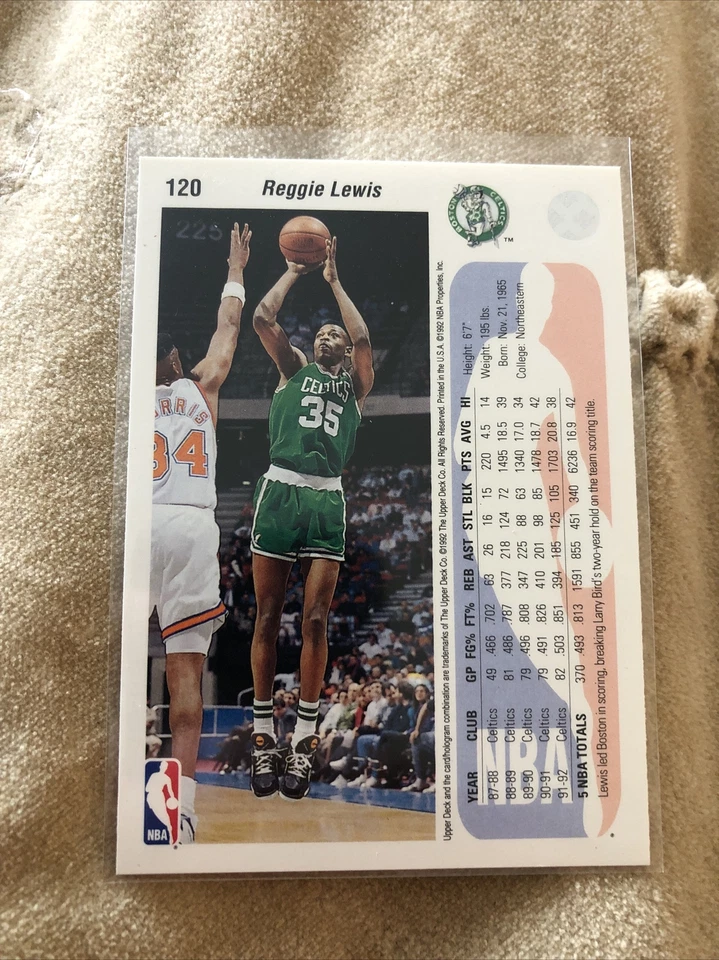 1992 Upper Deck #120 Reggie Lewis Boston Celtics - Image 2 of 2