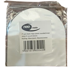 100 x 7" Anti Static HDPE Plastic Rounded Inner Vinyl LP Record Sleeves