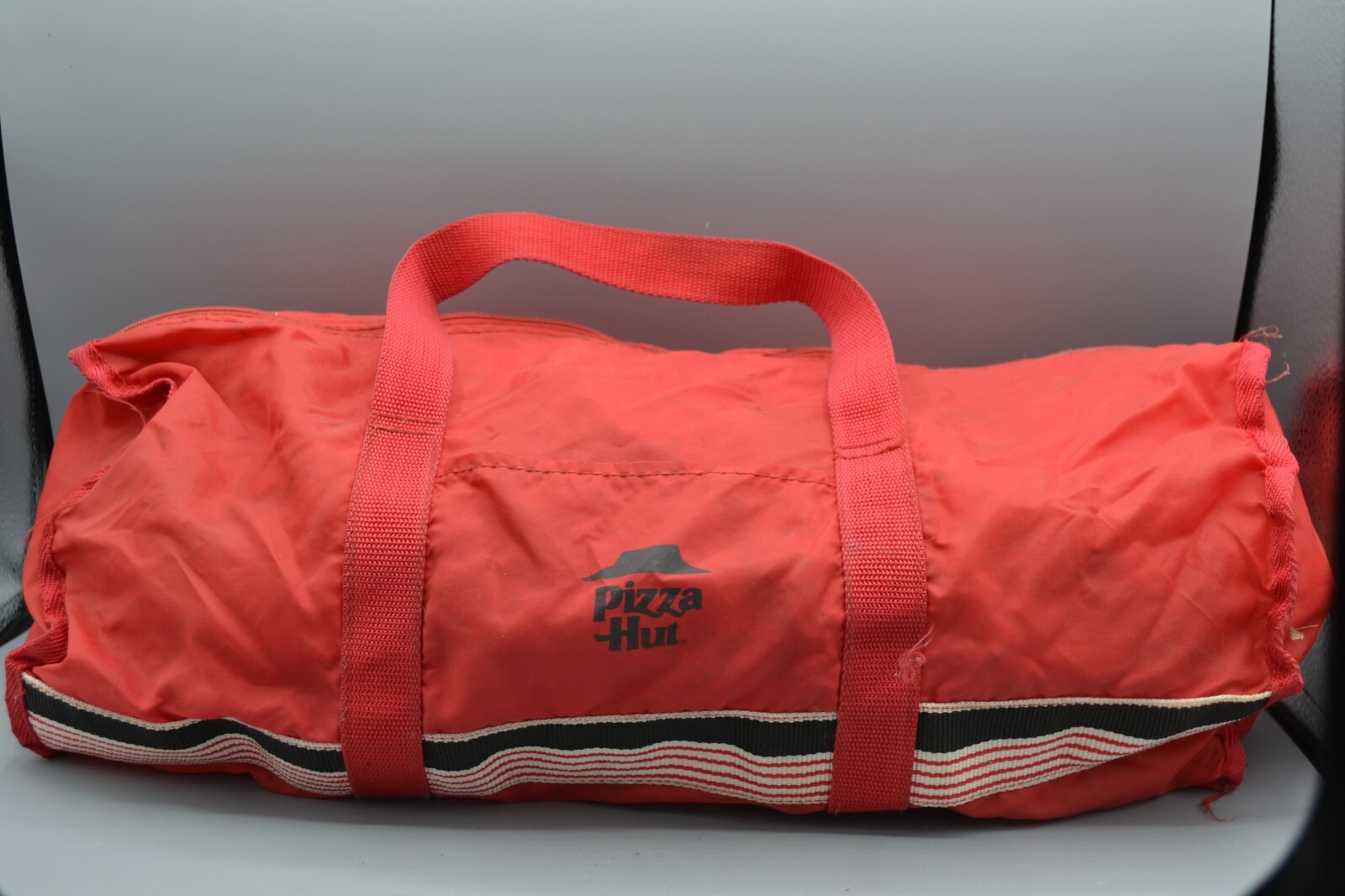 Vtg 80s Pizza Hut Red Lightweight Nylon Duffle Tote Bag Baseball Little