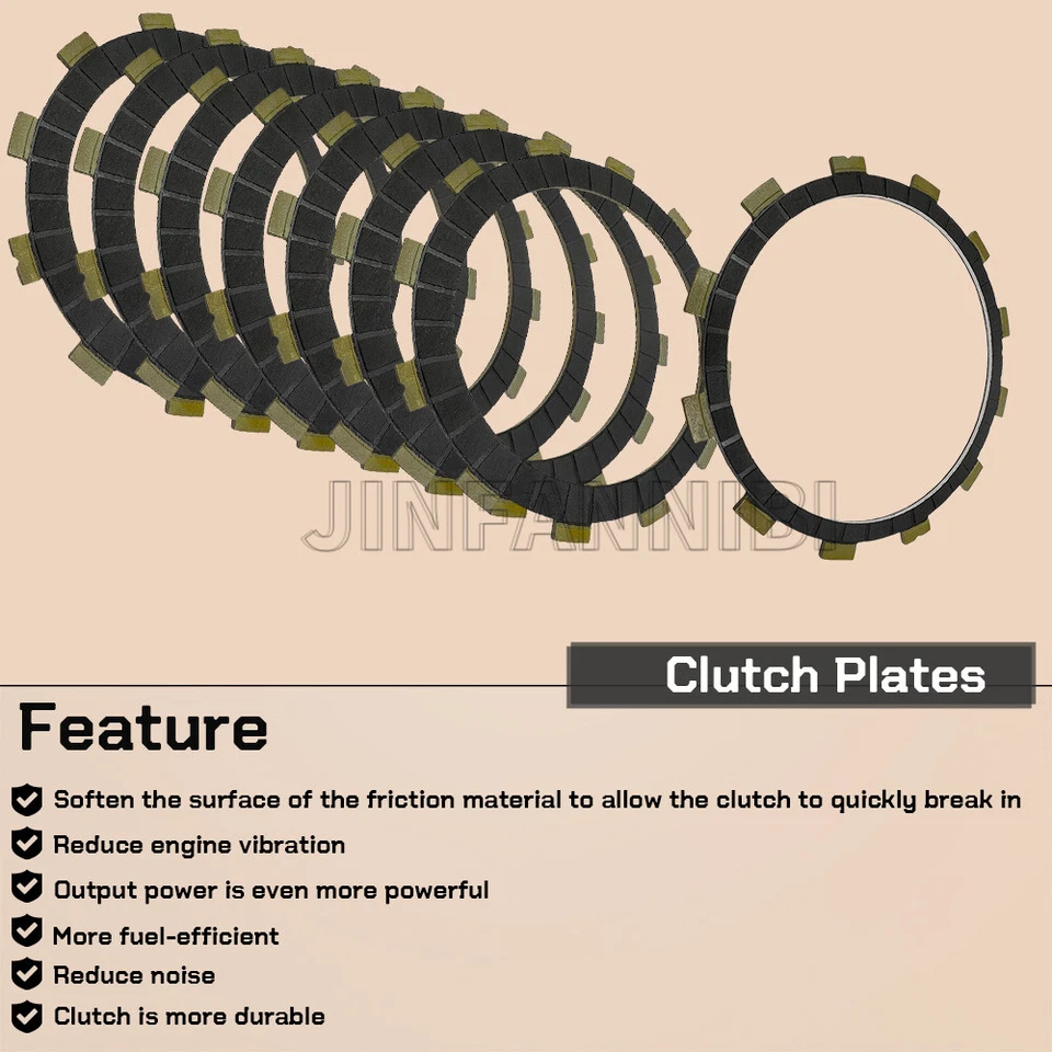 Clutch Friction Plates for Yamaha YZF-R1 YZF R1 1998 1999 2000 2001 2002 2003 - Image 2 of 4