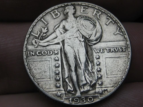 1930 P Silver Standing Liberty Quarter, Philadelphia, AU Details