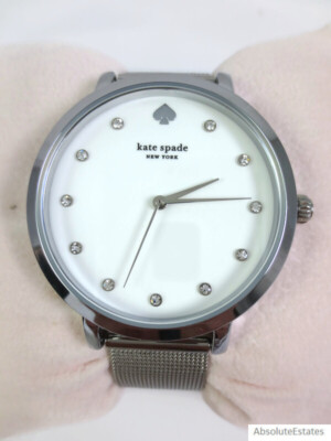 NEW Kate Spade Monterey Silver Stainless Steel Mesh Strap Watch
