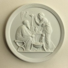 Royal Copenhagen Wandbild Relief Wandrelief Eneret Thorvaldsen Wei&szlig; b.