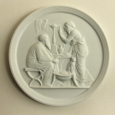 Royal Copenhagen Wandbild Relief Wandrelief Eneret Thorvaldsen Weiß b.
