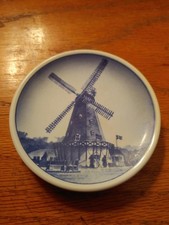 Danish Windmill Elk Horn Iowa 3.25" Mini Plate Dish - Royal Copenhagen Fajance
