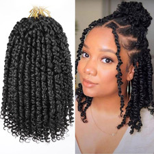 10 Inch 8 Packs Pret Wisted Passion Twist Crochet Hair Natural Black Pre-Looped
