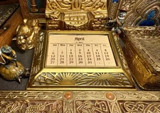 ANTIQUE TIFFANY STUDIOS NEW YORK PINE NEEDLE DESK CALENDAR FRAME PAPERWEIGHT 930