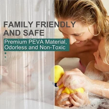 AmazerBath Plastic Shower Curtain Liner, 60 x 72 Inches EVA 8G Heavy Duty Clear