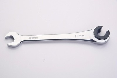 FLZOSPER 18mm Metric Fix Tubing Wrench，Fixed Head Tubing Ratchet Open End Wre...