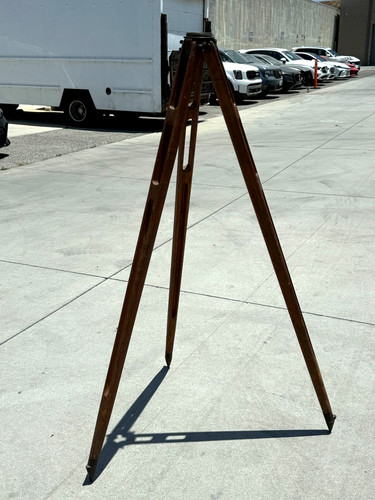Vintage Antique Wooden Surveying Tripod Stand Brass Hardware Nice Home Design