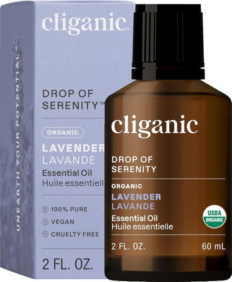 Cliganic Organic Lavender Essential Oil - 100% Pure Natural for Aromatherapy