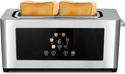 Touch Screen Toaster with LCD Display, Slim Toaster 2 Slice - Long 10'' Slot for 