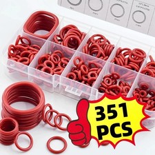 351pcs Silicone O-Ring Set 10 Sizes Oil Heat Resistant Seals Kit - NEW