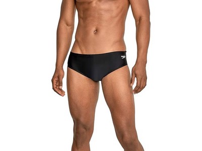 SPEEDO MEN 34 SIZE ECO PROLT ADULT SWIMSUIT BRIEF SOLID BLACK 8-7052204001