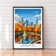 Charlotte Unframed Illustration Print Charlotte  Poster Art USA